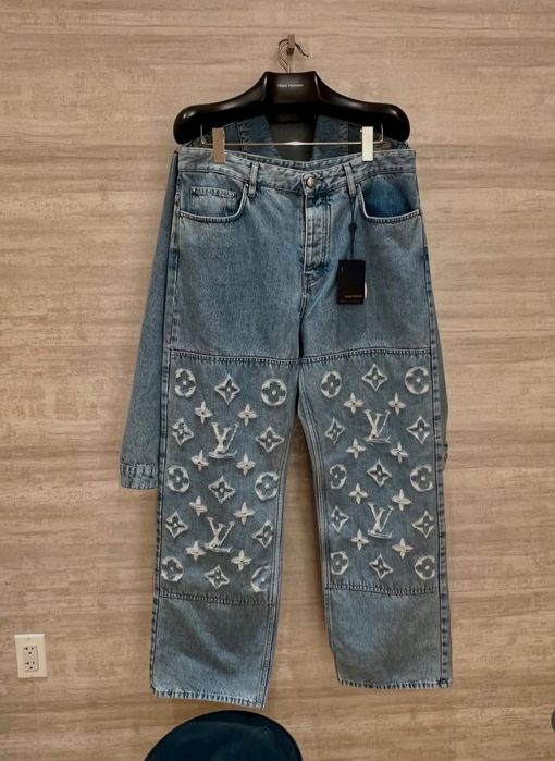 S\M\L Louis Vuitton Denim Trucker suit din blug - Geaca si Pantalon
