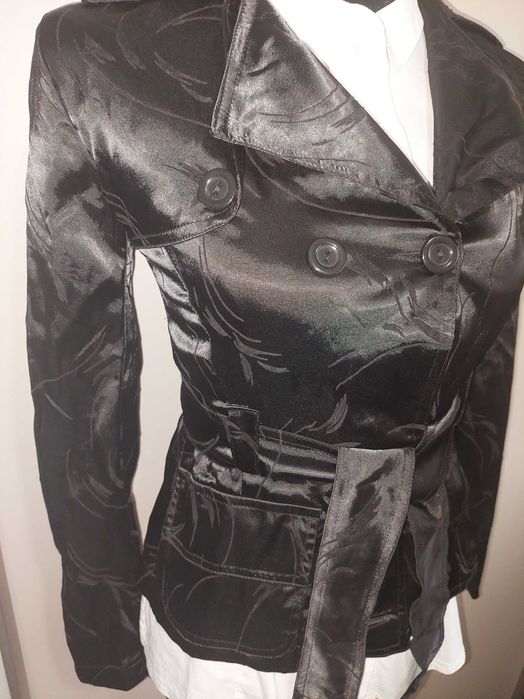 Jacheta/sacou negru stil office/elegant satinat cambrat