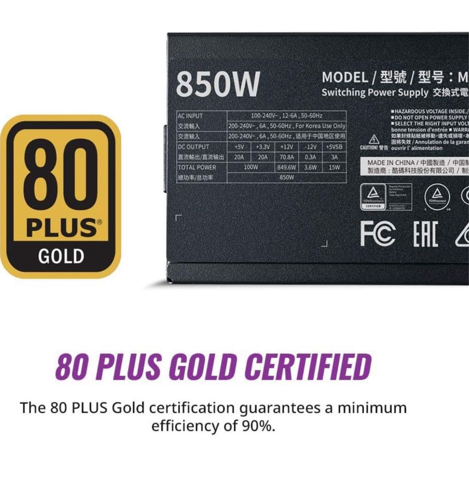 Sursa nou sigilata PC Cooler Master MWE 850 GOLD-V2