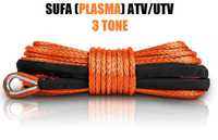 Sufa sintetica troliu plasma ATV UHWMPE portocalie 15m 6mm