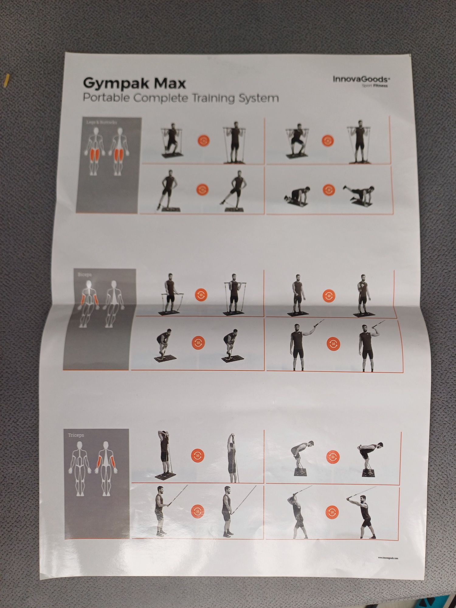 Fitness complet de antrenament portabil cu ghid de exerciții Gympak