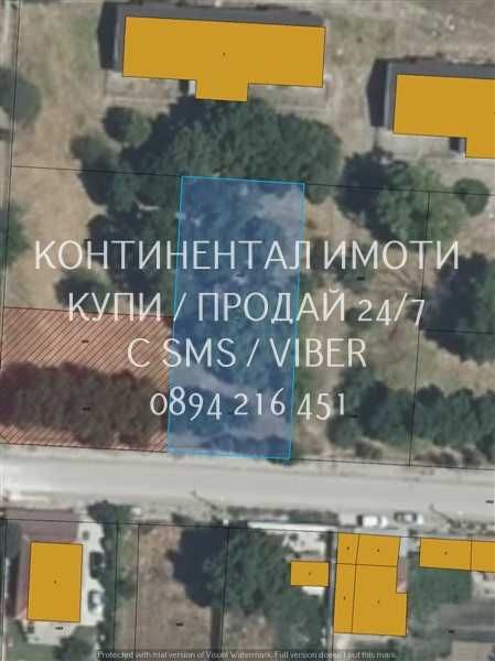 Парцел 900м2 до къщи, ток и вода лице на асфалт - код 62954