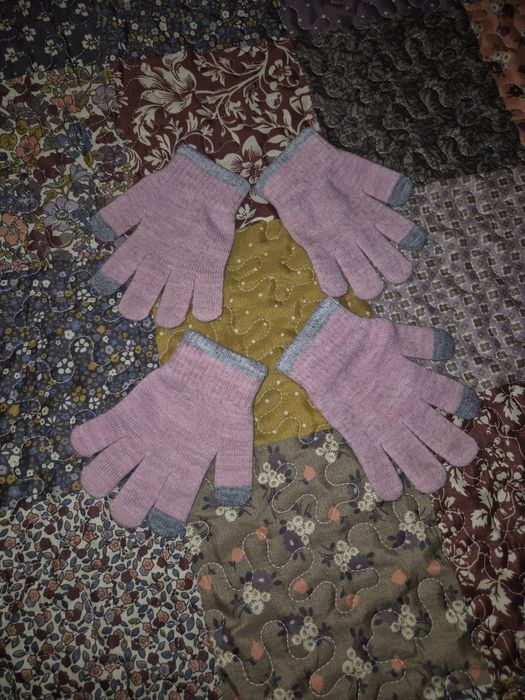 Set 3 perechi mănuși roz