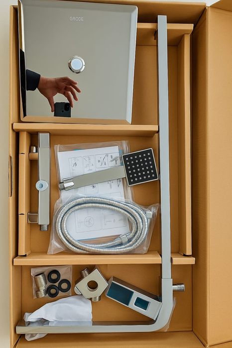 Sistem de dus din otel inoxidabil cu termostat