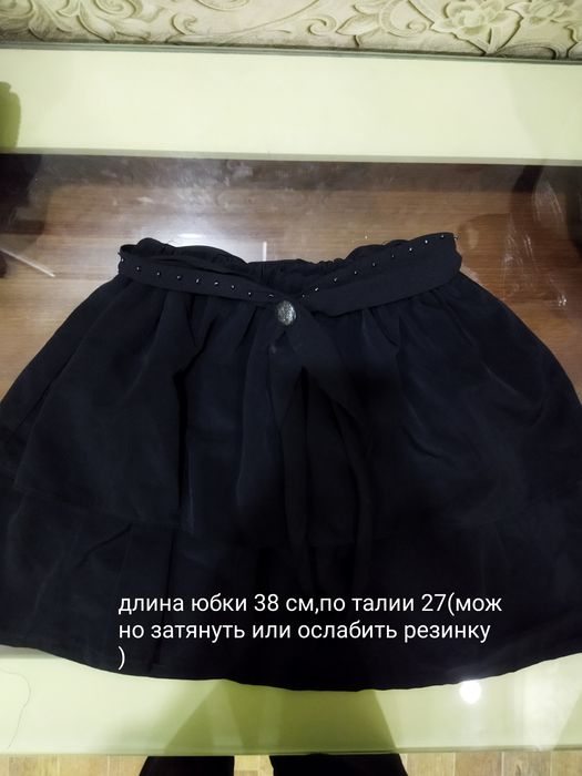 Юбки на девочку, чёрная шёлковая и джинсовая