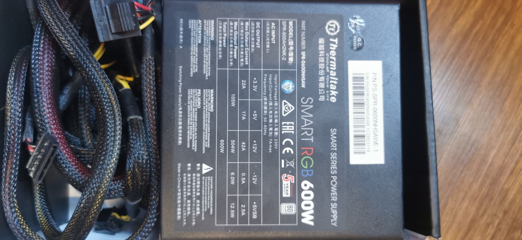 Thermaltake 600w 80plus silver