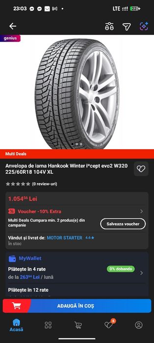 225/60R18 Hankook 6mm iarna in perfecta stare