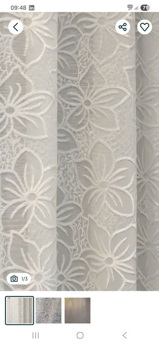 4 buc.perdea model floral 3D, nouă