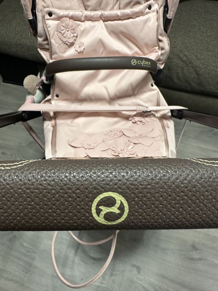 Бебешка количка Cybex e-priam 4 Rose gold/Lux Simply Flowers Pink