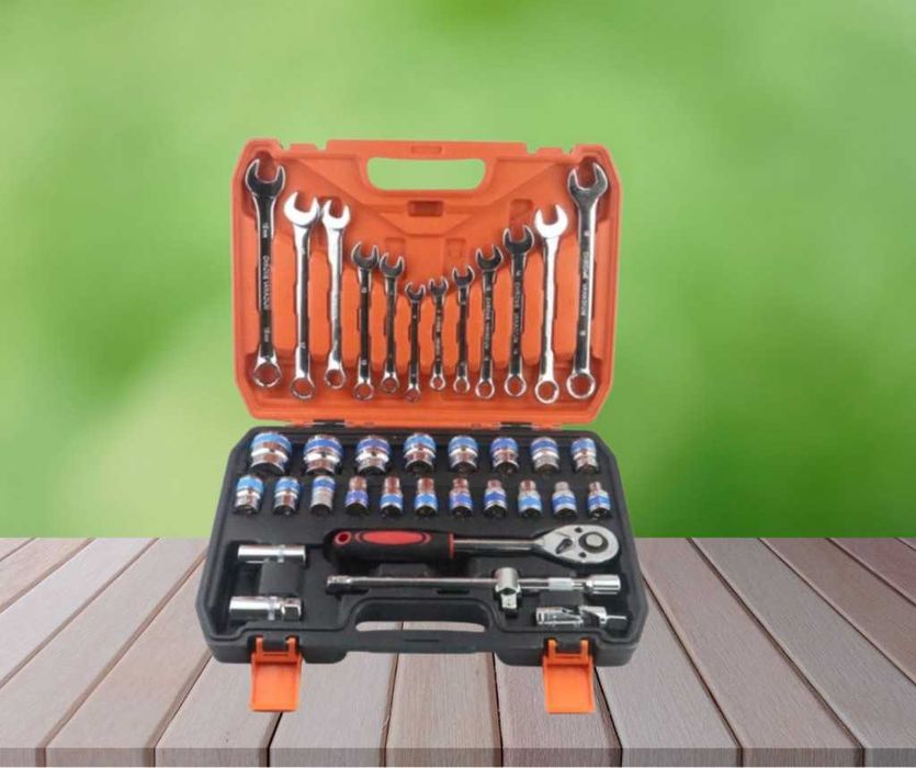 Комплект тръбни ключове и ключове с фиксиран пръстен