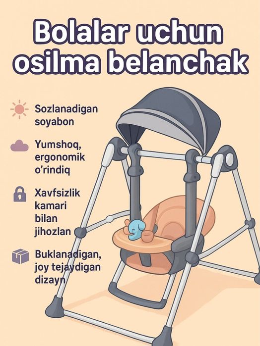 Bolalar uchun osma kreslo