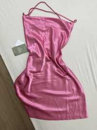 Сатинирана розова рокличка H&M
