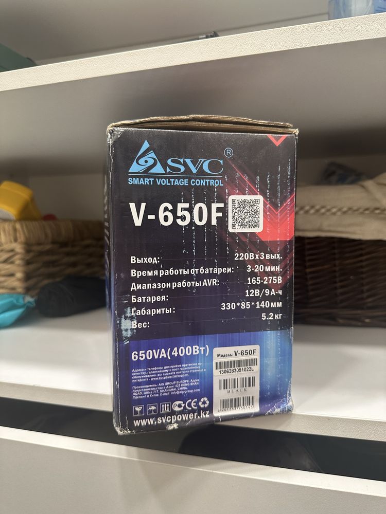 Линейно-Интерактивный ИБП SVC V-650-F (Новый)