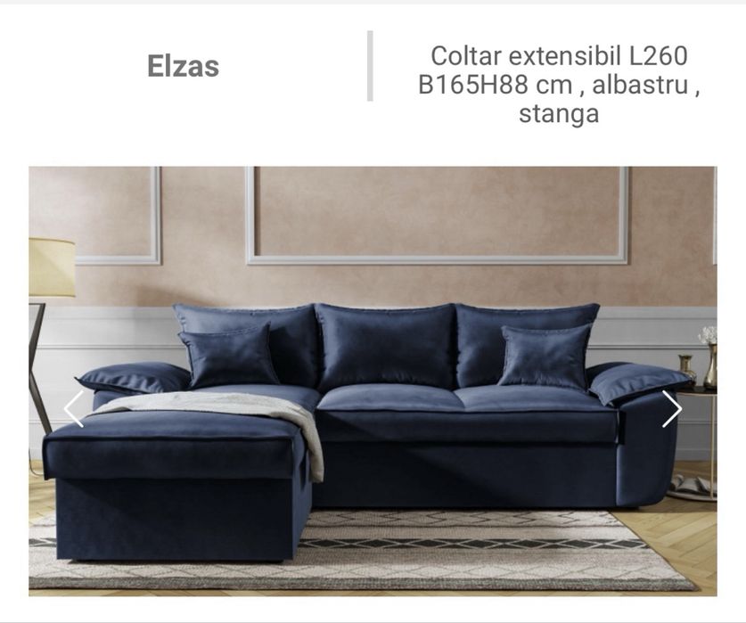 Coltar extensibil albastru electric