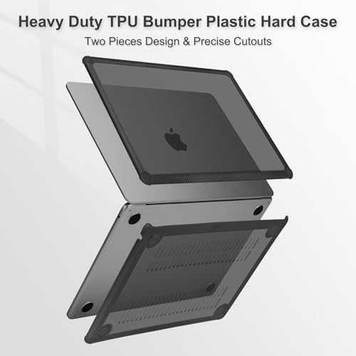 Нов MacBook Air 15" Калъф Черен TPU + Клавиатурен Капак А3241 А3114