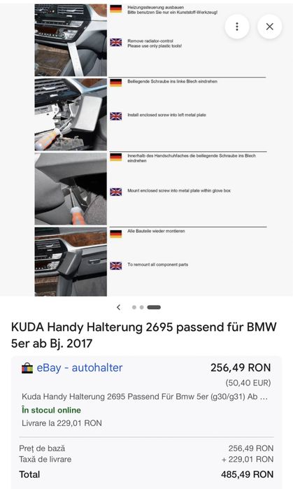 Vând suport telefon BMW G30 OM