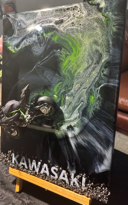 Kawasaki 3D картина от епоксидна смола