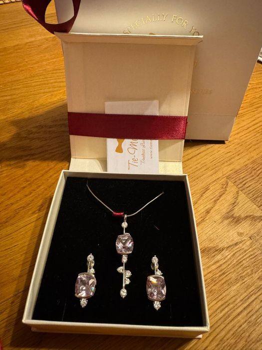 Set cercei și lănțic argint "Tie-me-up"