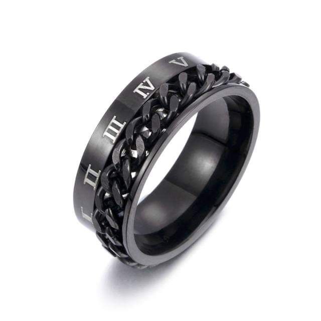 Черен пръстен от неръждаема стомана