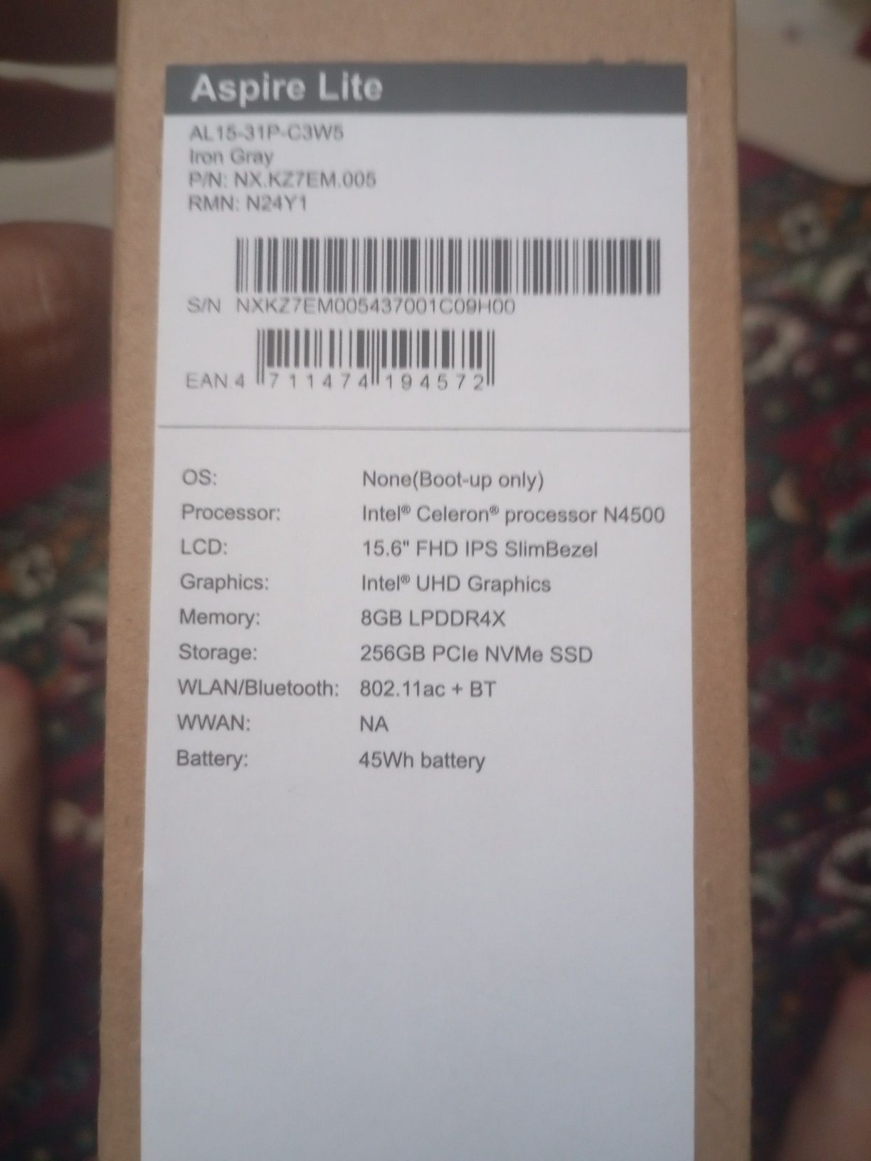 Notbuk acer yangi