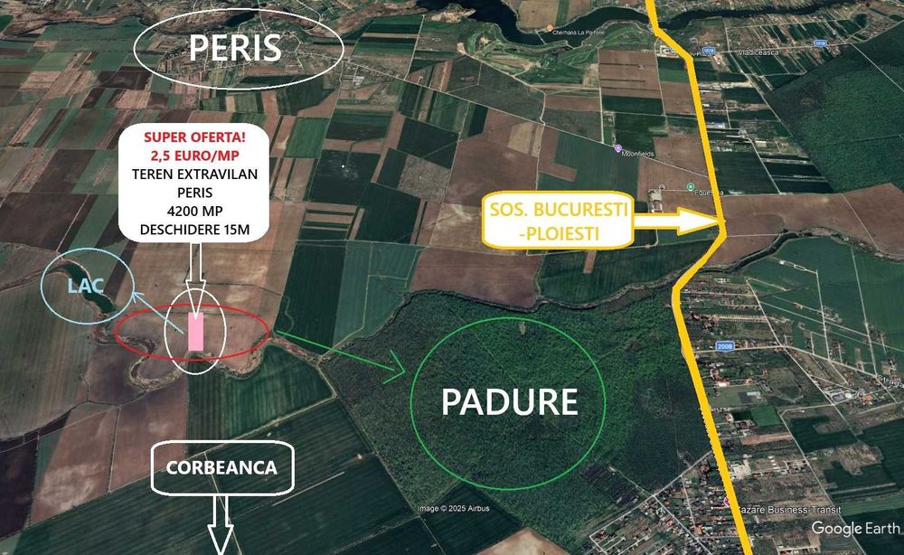 Teren 4200mp, lângă lac, pădure–SUPER PREȚ:2,5€/mp, direct proprietar!