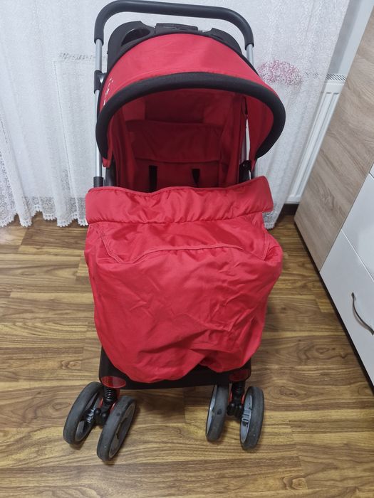 Carucior cu maner reversibil Juju, I Love My Parents, Rosu