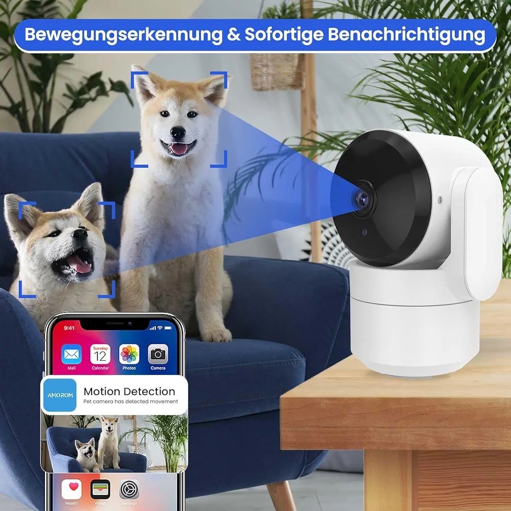 Camera de supraveghere AMOROM, Wi-Fi, HD, Motion Alert - doar Brasov