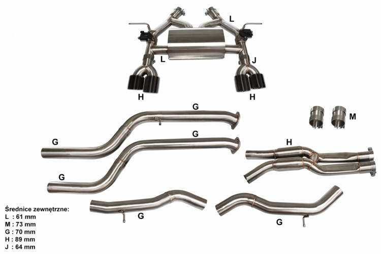 Активна изпускателна систем за BMW M3/M4 F80/F82/F83 3.0T 13+