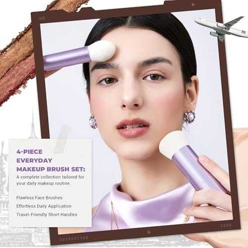 Нов комплект 4 броя Четки за Грим Кабуки Фон дьо тен Контур Пудра лице