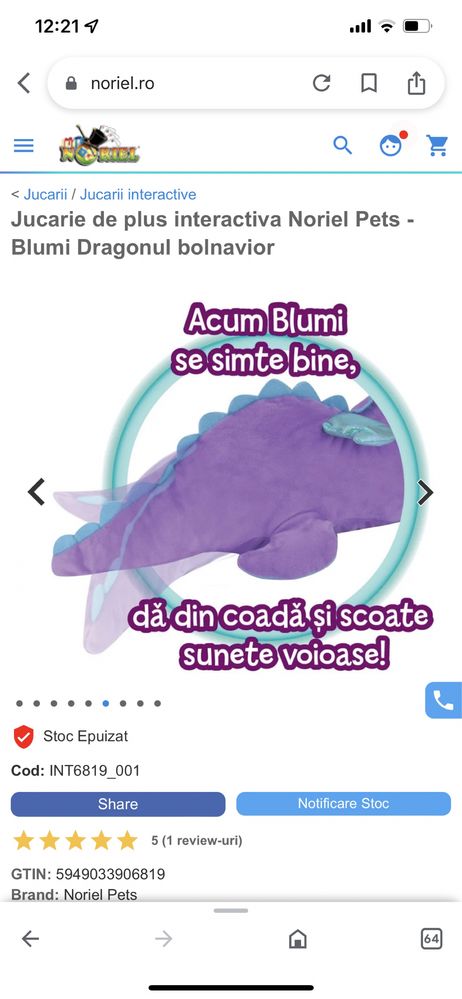 Dinozaur Blumi mov jucarie