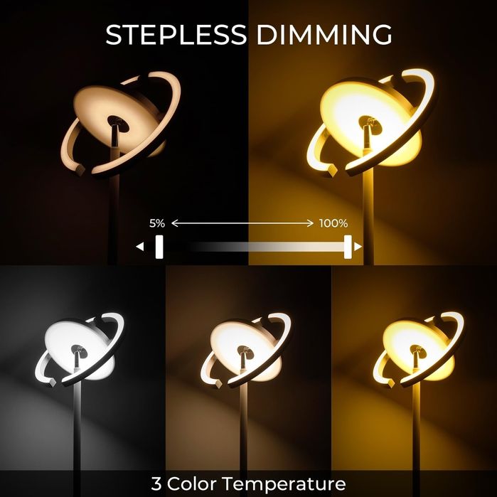 Lampa podea alba tip Saturn