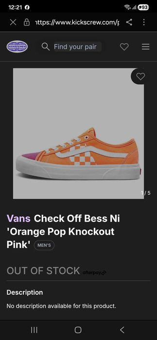 Vans Check Of Bess Ni 'Orange Pop Knockout Pink'