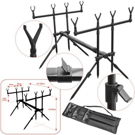 Vand Rodpod #6 pentru 4 lansete Rod Pod Suport Baracuda