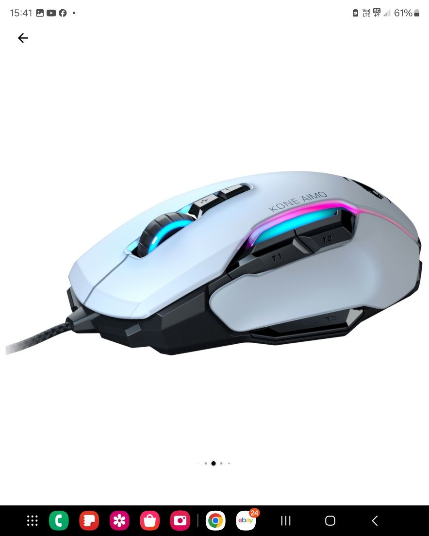 ТОП Геймърска Мишка Roccat Kone AIMO, в бяло
Кратко описание
Снимки