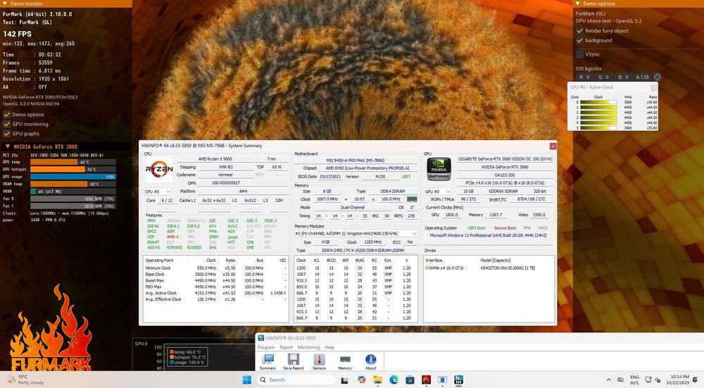 гейминг компютър rtx3080 10g/ryzen 5 5600/16gb/1TB nvme
