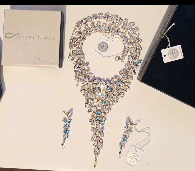 Set Swarovski Crystal Fashion – Colier + Cercei Aurora Boreale