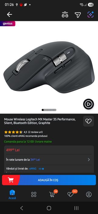 Logitech / Logi MX Master 3S wireless 8 butoane