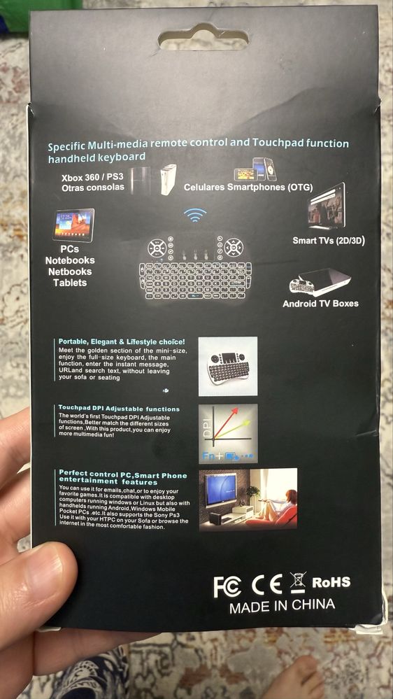 Продам новую безпроводную мини клавиатуру с тачпадом