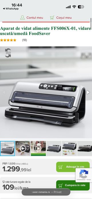 Aparat de vidat FoodSaver FFS006X - nou cu pungi si rola incluse