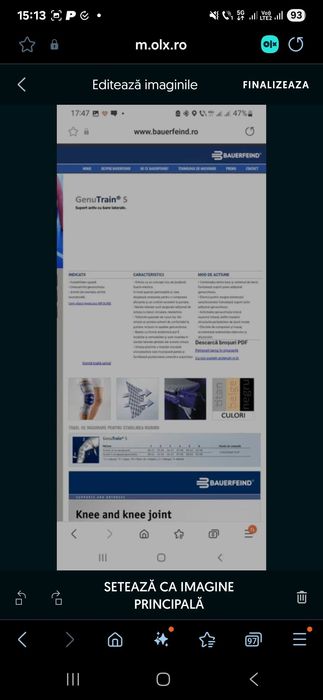 Orteza Bauerfeind marimea 5 picior drept