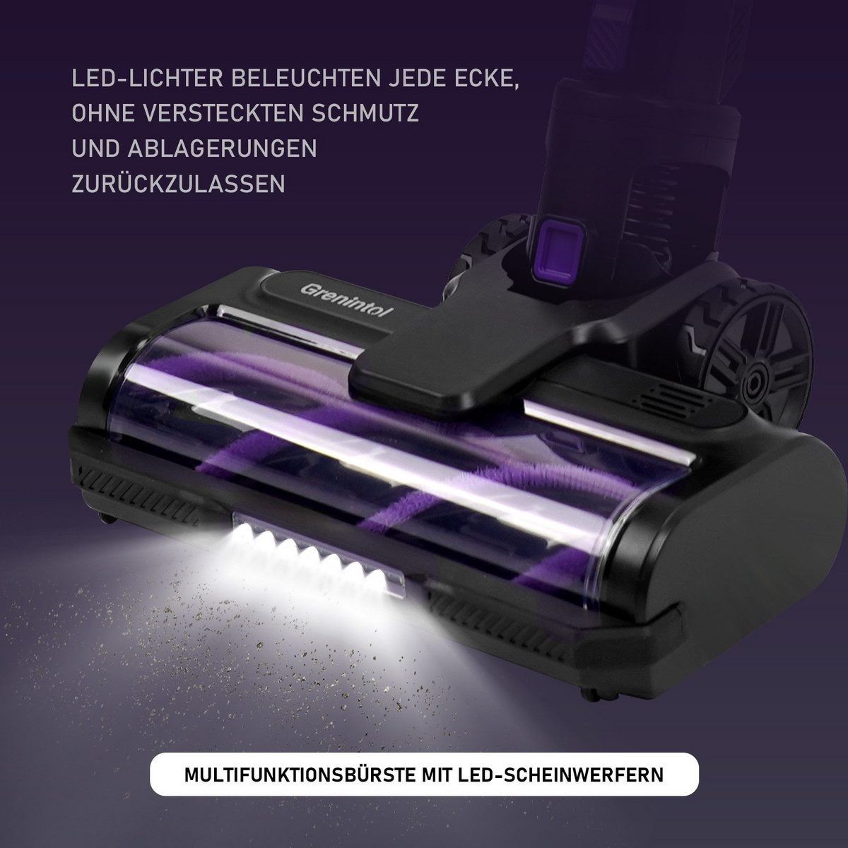 Aspirator vertical 500w cu acumulator si lumina LED