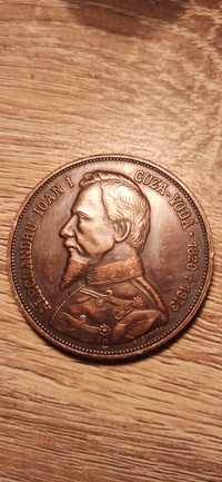 medalie, moneda bronz Alecsandru Ioan Cuza, colectie, rara, 1906,