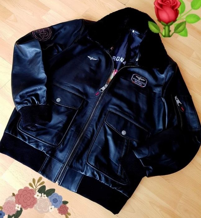 Jacheta Aeronautica Militare tip aviator piele naturala 100%