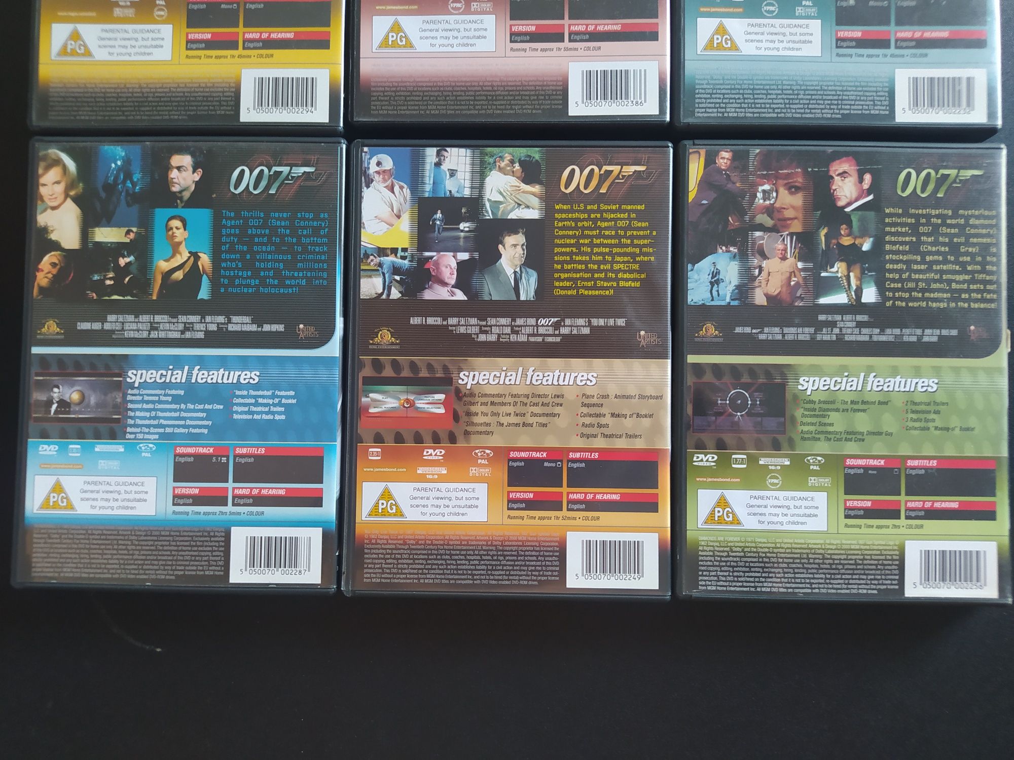 DVD Джеймс Бонд /Шон Конъри/ - 6 филма