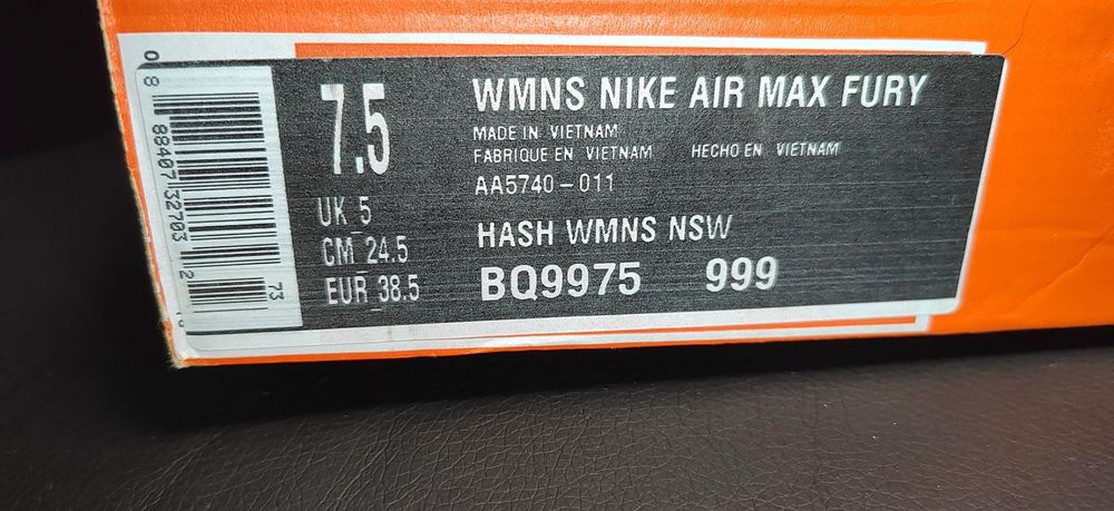 Nike Air Max Fury, номер 38,5