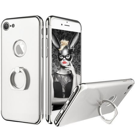 Husa pt Iphone 7 ofera protectie 3in1 Ultrasubtire - Lux Silver S Ring