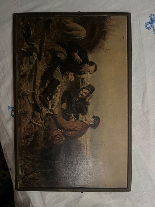 Tablou „Охотники на привале” / „Vânători la popas” — după Vasili Perov