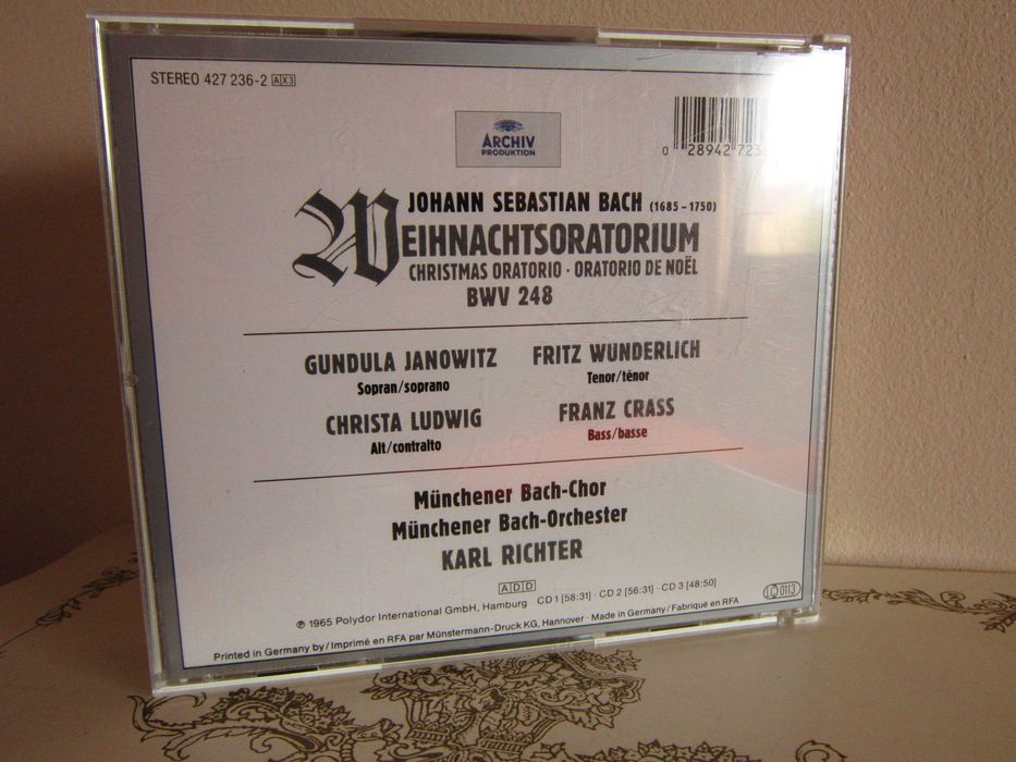 cadou rar Bach Oratoriul de Craciun Karl Richter 1984 CDx3 impecabile