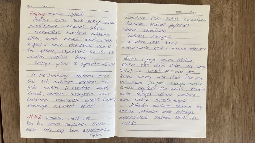 Konspekt yozaman daftarga, A4, referat, mustaqil ish
