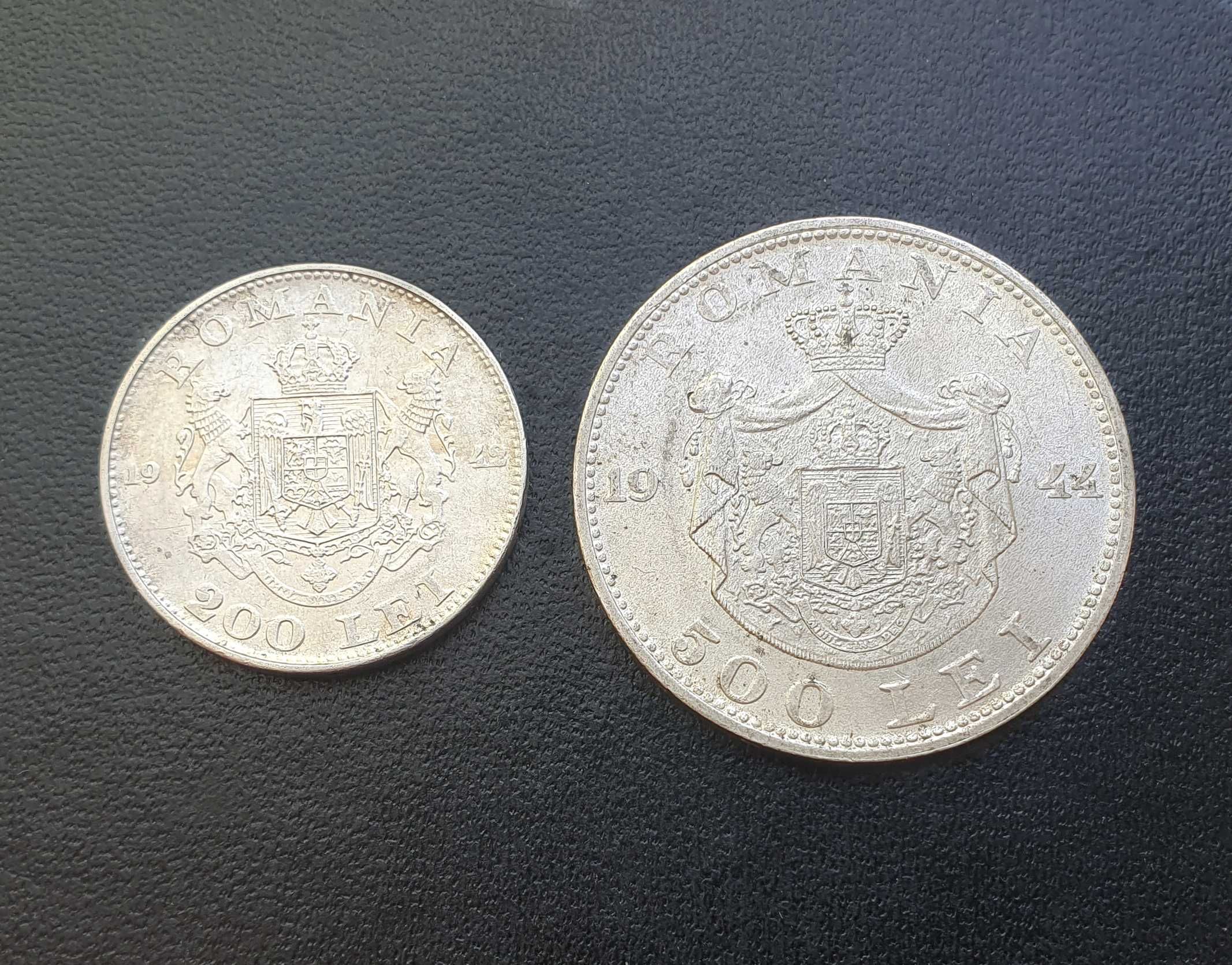 Moneda de 500 lei 1944 si 200 lei 1942 argint